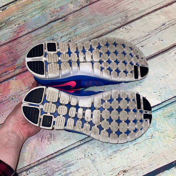 NIKE Youth Blue Hot Pink Flex Running Shoe - US 6.5Y / EU 39 / UK 6 - Picture 10 of 13